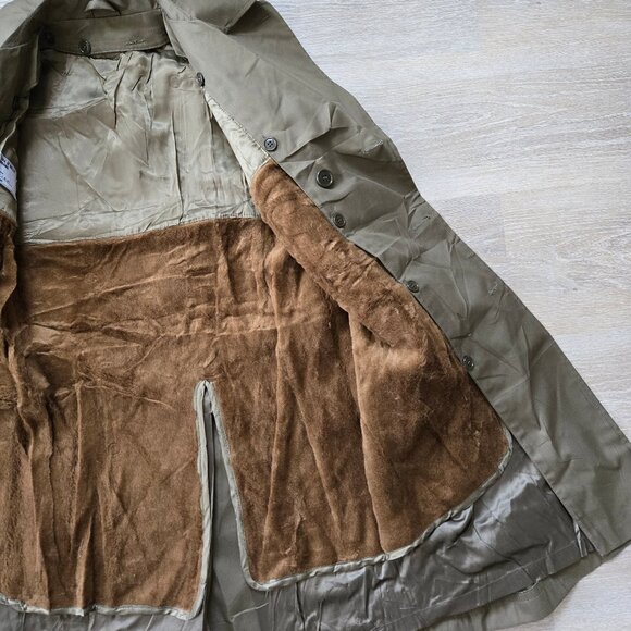 Italian Vintage Military Trench Coat 1981 with Removable Liner Size 46 (Small) - Picture 7 of 17